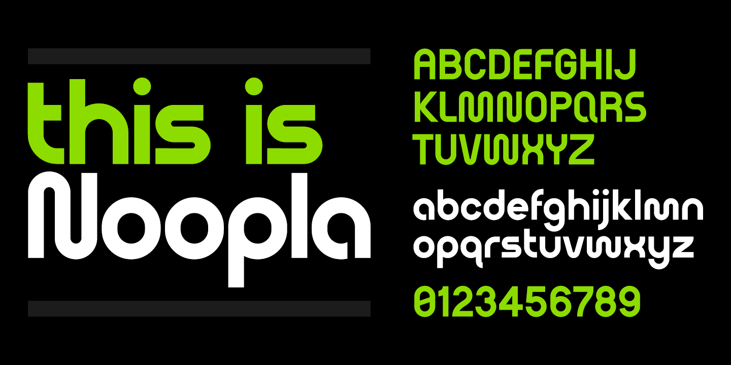 Пример шрифта Noopla Regular